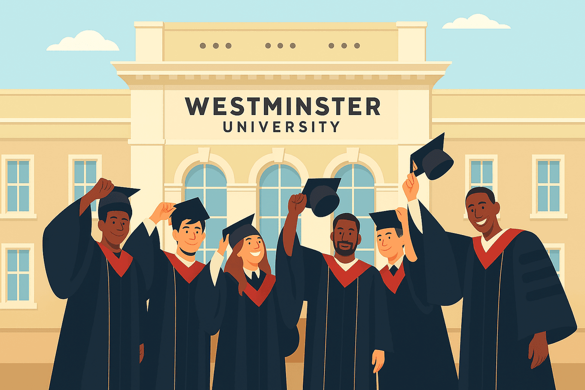 Students at university campus